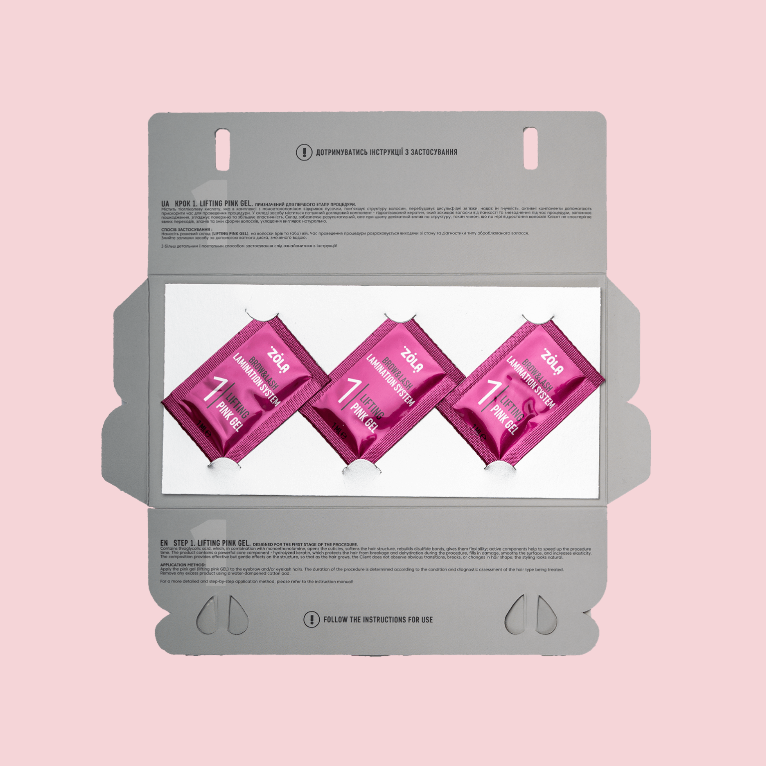 ZOLA – Color Lab Set in Sachet 01 Lifting Pink Gel (3 x 1 ml)