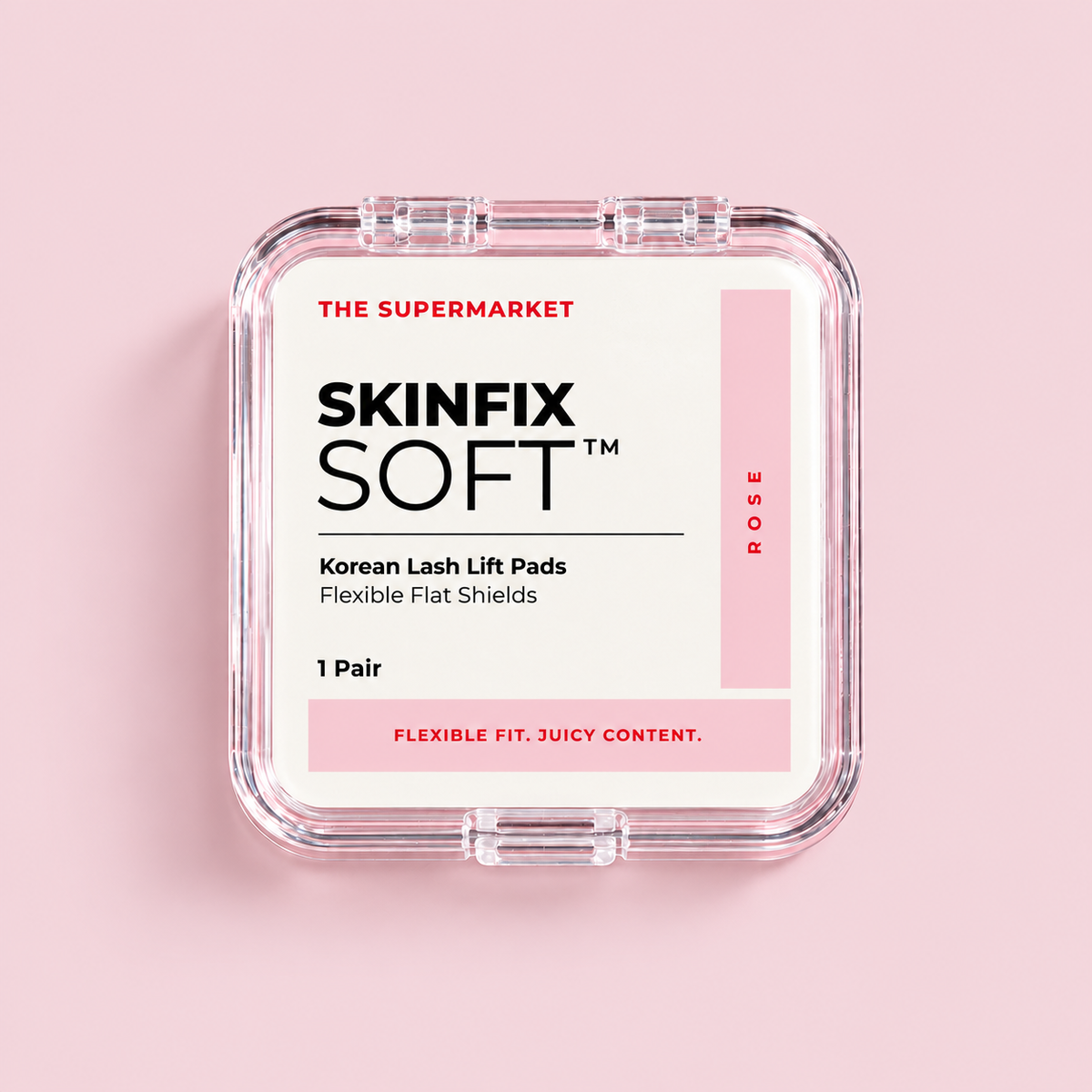 SkinFix Soft Korean Lash Lift Pads in Pink – stabiles Flat Shield aus Silikon im Case, geschlossen