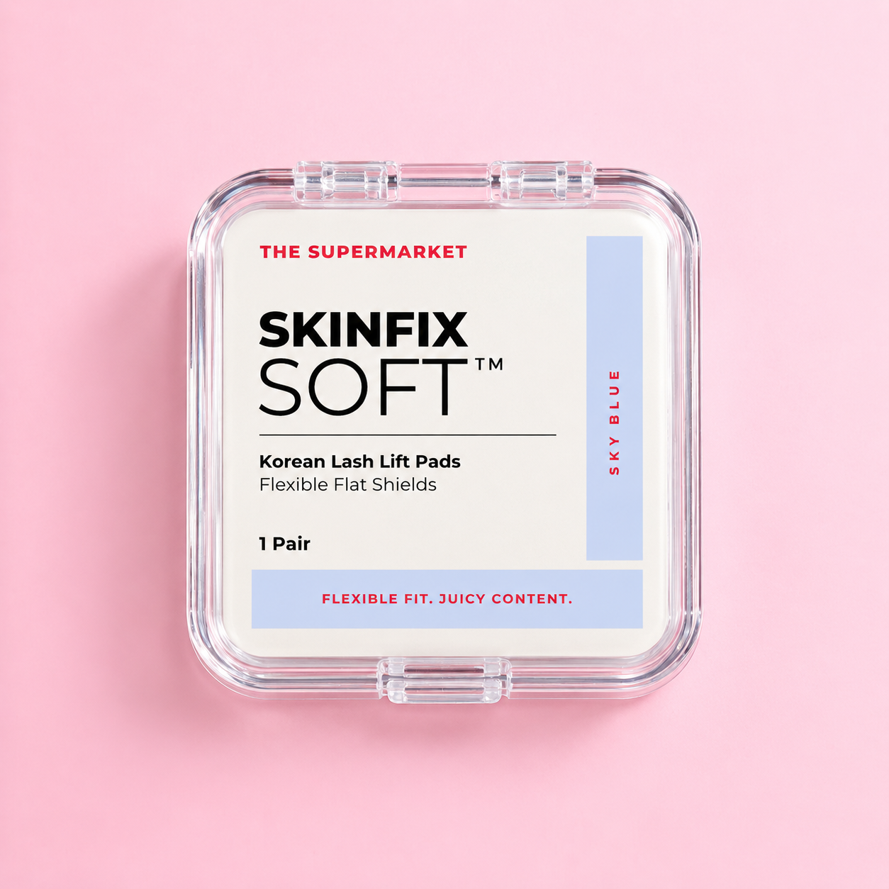 SkinFix Soft Korean Lash Lift Pads in Blue – flexibles Flat Shield aus Silikon im Case, geschlossen