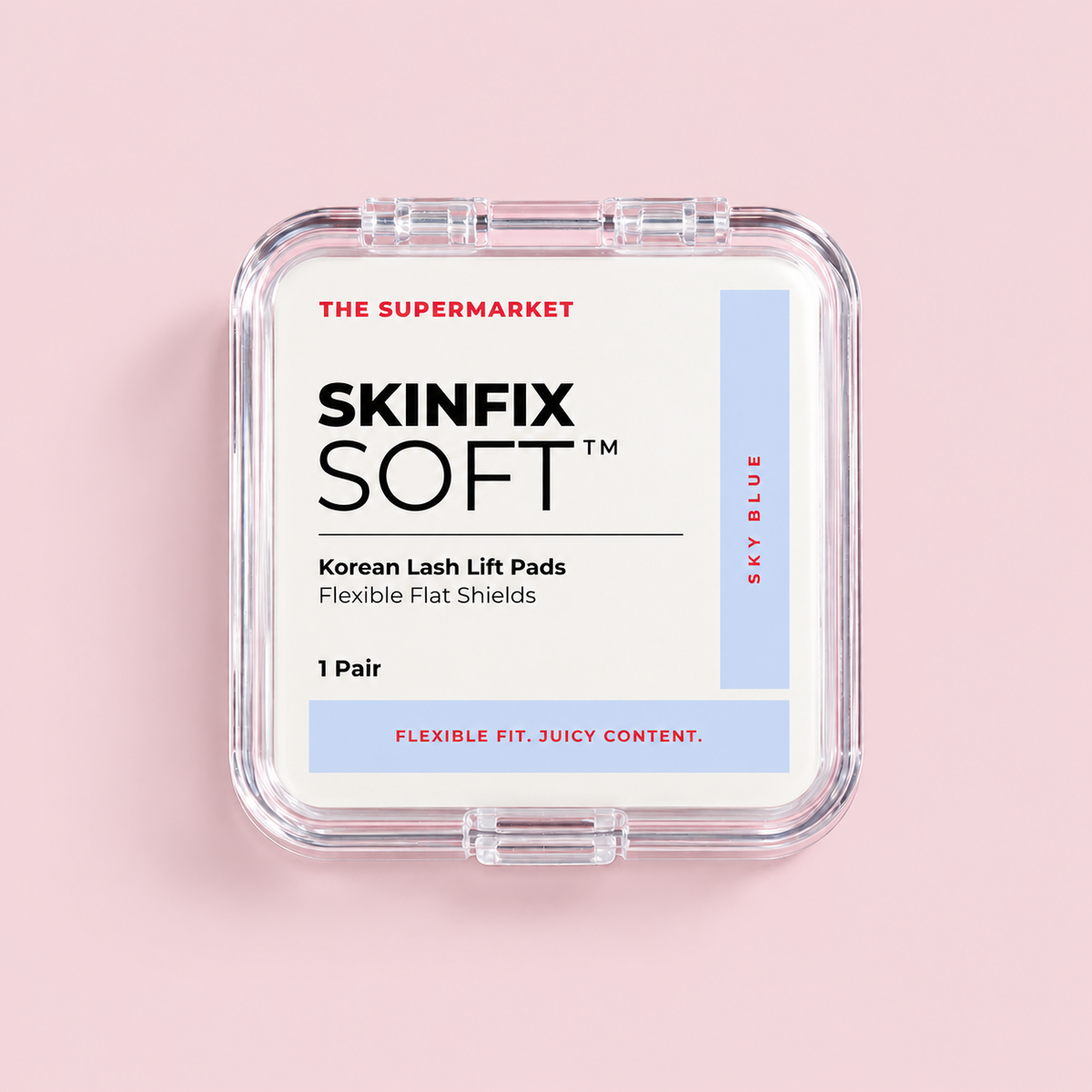 SkinFix Soft Korean Lash Lift Pads in Blue – stabiles Flat Shield aus Silikon im Case, geschlossen