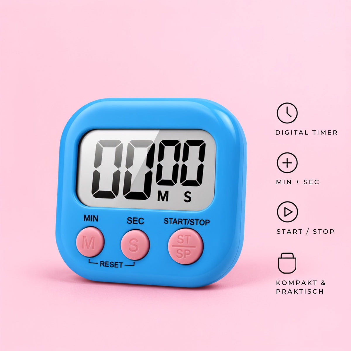 Digital Lash Lift Timer in Blue – digitaler Timer mit Minuten- und Sekundenanzeige für Lash und Brow Lift