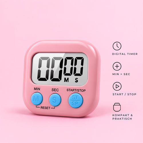 Digital Lash Lift Timer in Pink – digitaler Timer mit Minuten- und Sekundenanzeige für Lash und Brow Lift